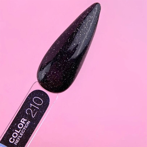 Gel polish LUNA №210 Reflection black with silver glitter, reflective 13 ml (047-2842-0584) - Фото №3