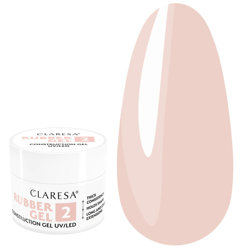 Żel budujący Claresa Rubber Gel 2 ciepły jasny róż 12 ml