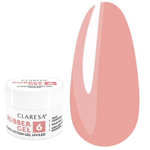Гель для наращивания Claresa Rubber Gel 06 бежево-розовый 12 г - Фото №1