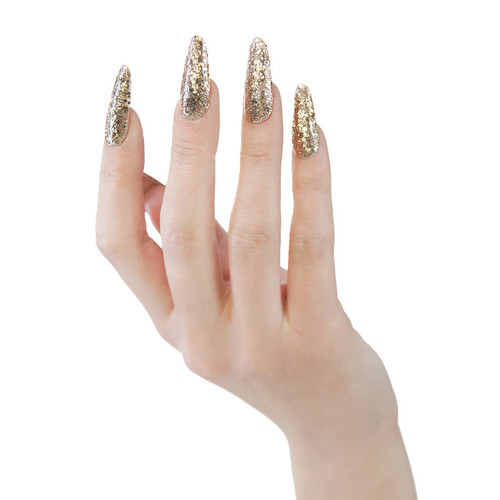 Гель-лак MAKEAR Diamond S03 прозрачный с золотыми блестками 8 мл - Фото №2