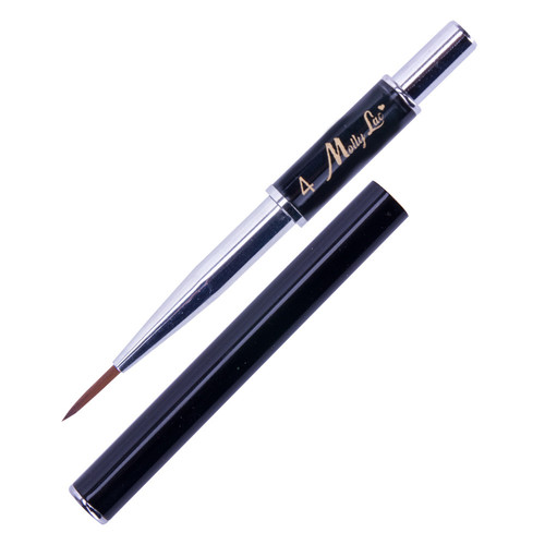 Nail art brush MollyLac natural bristles, black, bristle length 13 mm - Фото №4