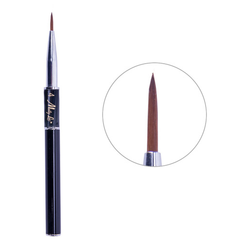 Nail art brush MollyLac natural bristles, black, bristle length 13 mm - Фото №1