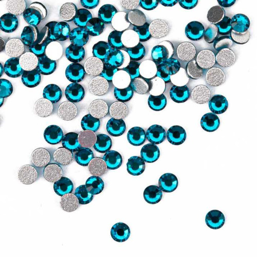 Стеклянные стразы для ногтей AllePaznokcie SS10 Blue Zircon 50 шт