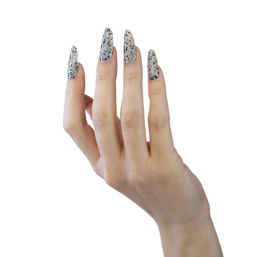 Lakier hybrydowy MAKEAR Glitter 786 przezroczysty z białym i czarnym brokatem 8 ml - Фото №2