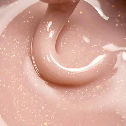 Гель для наращивания DARK Medium Gel №31 (обновленный цвет) персиковый с блестками 15 мл - Фото №2