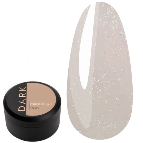 Гель для наращивания DARK Medium Gel №43 молочно-бежевый с блестками 15 мл - Фото №1