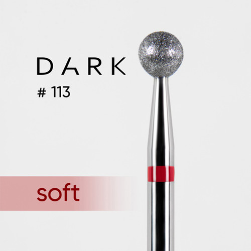 Frez do paznokci diamentowy Dark №113 czerwona piłka 040 - Фото №2