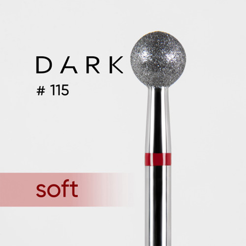 Frez do paznokci diamentowy Dark №115 czerwona piłka 050 - Фото №2