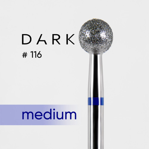 Frez do paznokci diamentowy Dark №116 niebieska piłka 050 - Фото №2