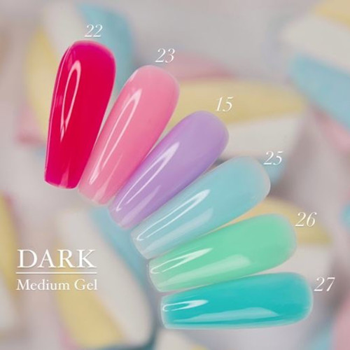 Żel budujący DARK Medium Gel №23 różowy 15 ml - Фото №3