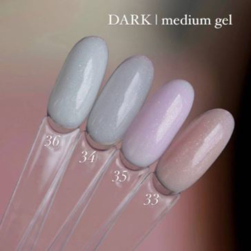 Żel budujący DARK Medium Gel №33 beż z brokatem 15 ml - Фото №3