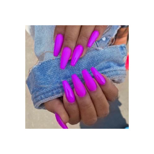 Neonowy manicure (Długie fioletowe paznokcie)