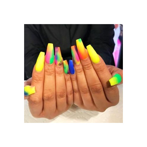 Neonowy manicure (Modne wielokolorowe paznokcie)