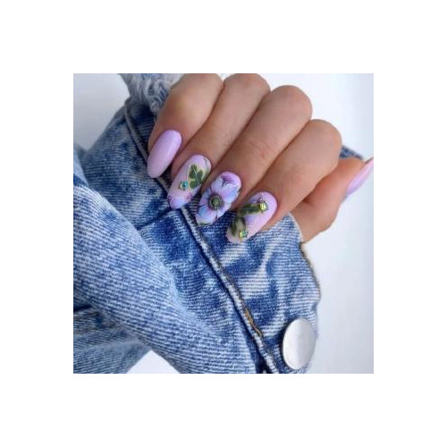 Summer manicure (Purple with patterns)