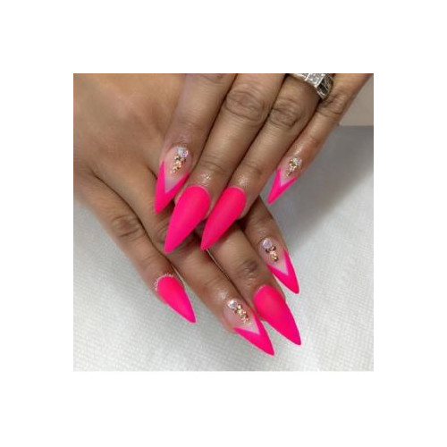 Neonowy manicure (gorące różowe paznokcie)