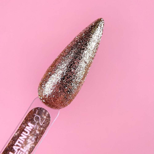 Brokat żelowy LUNA Platinum №02 do stylizacji złoty z brokatem 5 ml (804-2936) - Фото №3