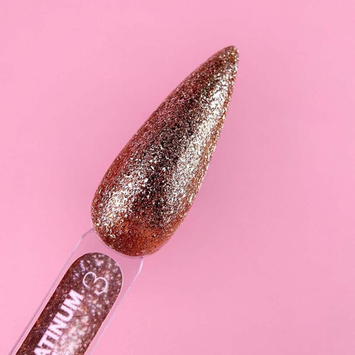 Brokat żelowy LUNA Platinum №03 do stylizacji brąz z brokatem 5 ml (804-2937) - Фото №3