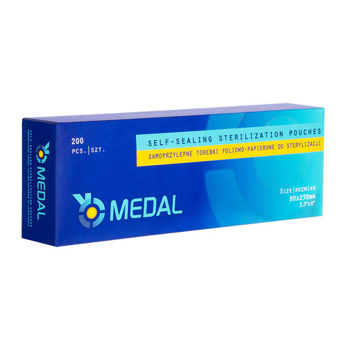 Torebki do sterylizacji w autoklawie MEDAL 90x230 mm (200 szt.)
