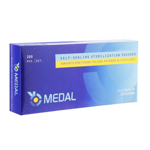 Torebki do sterylizacji w autoklawie MEDAL 135x250 mm (200 szt.)