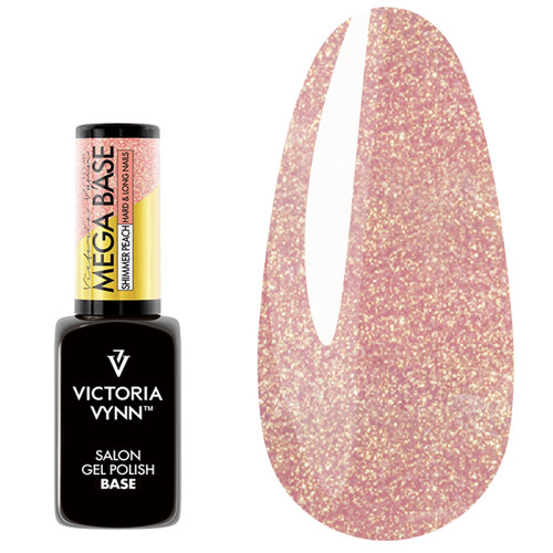 Строительная гибридная база Victoria Vynn MEGA BASE Shimmer Peach 8 мл - Фото №1