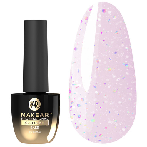 База для ногтей MAKEAR Sparkling Rubber Base SRB03 Andromeda 8 мл - Фото №1