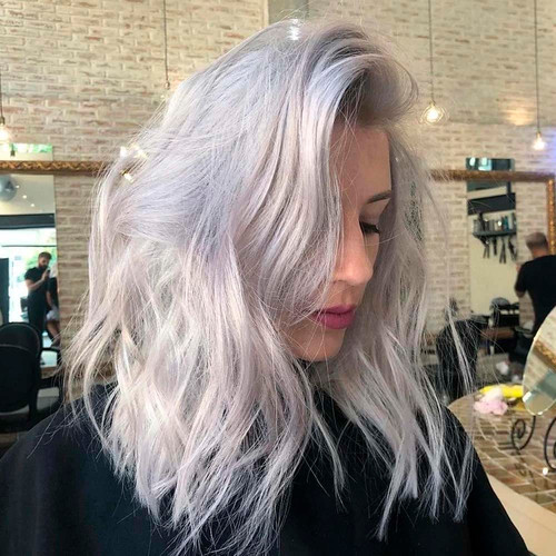 White hair (Blue Tint)