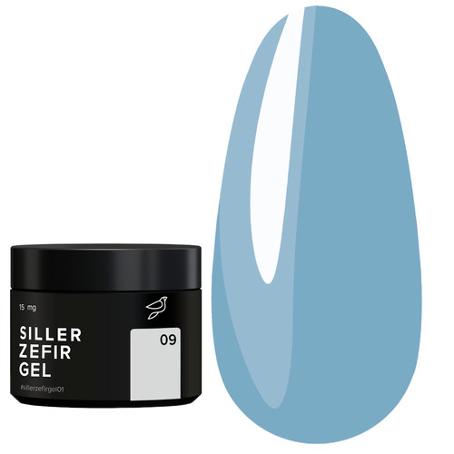 Żel do przedłużania SILLER Zefir nr 09 (słoiczek) szaro-niebieski 15 ml (NF-00019236) - Фото №1