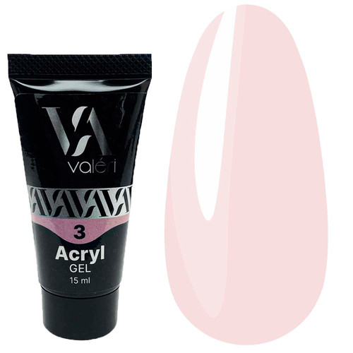 Акрил гель VALERI №03 молочно-розовый 15 мл (VAG15-03) - Фото №1