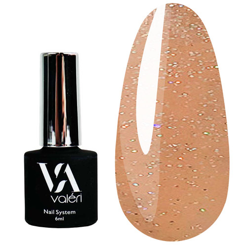 VALERI French Base № 20 soft peach with silver microglitter 6 ml (VFB6-20) - Фото №1