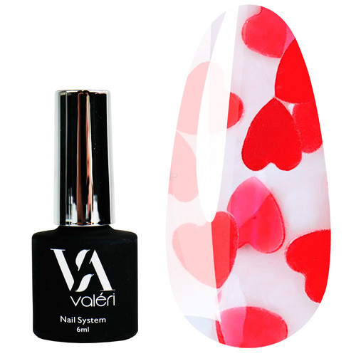 Top hybrydowy VALERI Love is... Red 6 мл (VTL-Red6) - Фото №1