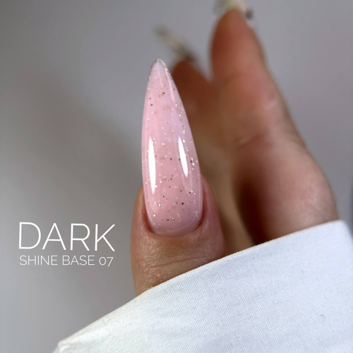 DARK PRO base Shine 07 milky pink with silver glitter 15 ml - Фото №3
