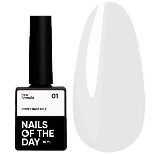 Baza hybrydowa NAILSOFTHEDAY Cover NEW Formula Milk 01 zimny mleczny 10 ml - Фото №1