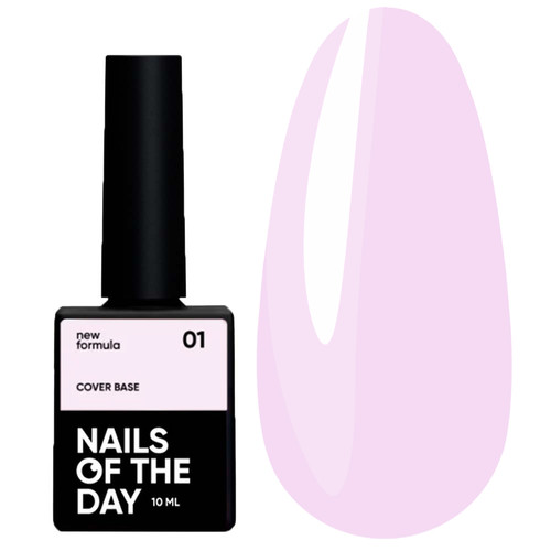 Baza hybrydowa NAILSOFTHEDAY Cover NEW Formula № 01 delikatny różowy 10 ml - Фото №1