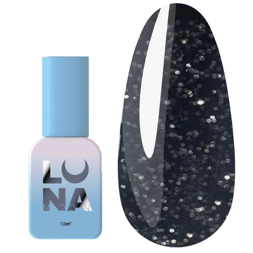 Гель-лак Lunamoon Color №122 черный с блестками 13 мл (047-2170-0406)