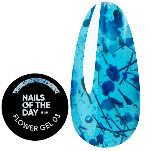 Żel budujący NAILSOFTHEDAY Build gel Flower 03 niebieski 15 ml - Фото №1