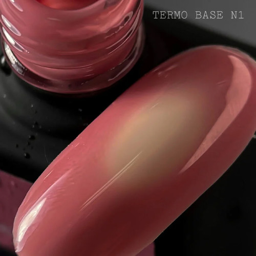 Baza hybrydowa NAILSOFTHEDAY Termo №01 zgaszony róż, mleczny 10 ml - Фото №2
