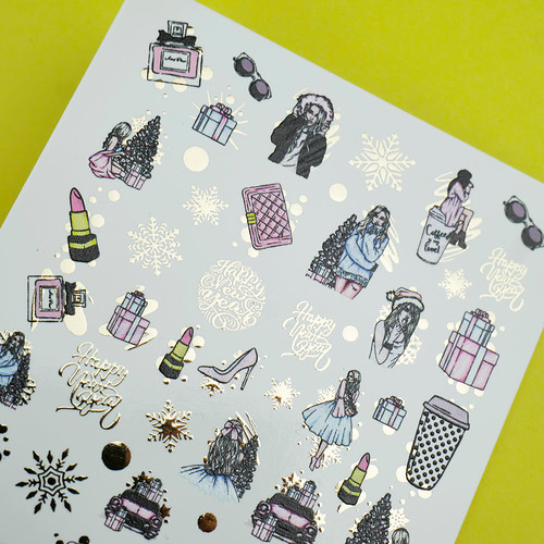 Naklejki na paznokcie UAslider zima № CF 066 - Фото №2