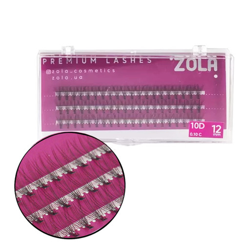 Rzęsy ZOLA 10 D wiązka 12 mm - Фото №1