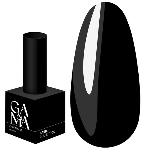 Gel polish GA&MA Basic collection №001 black 15 ml (7700309) - Фото №1