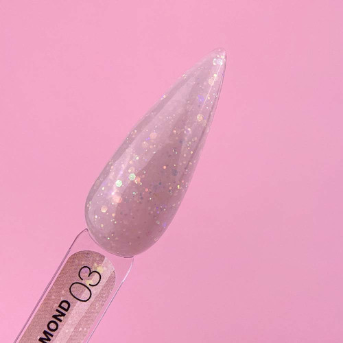 Żel LUNA do przedłużania Diamond Gel №3 beż z brokatem 15 ml (323-2356-0462) - Фото №3