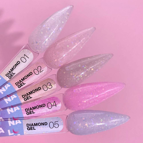 Gel LUNA Diamond Gel №4 pink with glitter 15 ml (323-2357-0463) - Фото №4