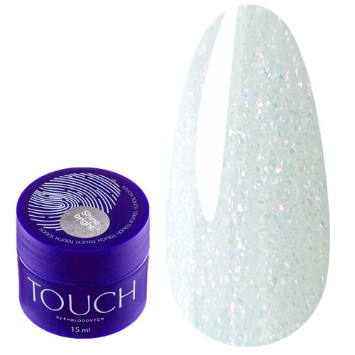 Гель для наращивания Touch Builder Gel Shine Bright 04 молочный с шиммером 15 мл - Фото №1