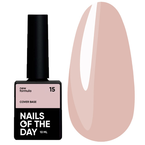Baza hybrydowa NAILSOFTHEDAY Cover NEW Formula 15 naturalny nago 10 ml - Фото №1