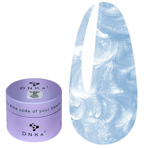 Żel do paznokci DNKa Builder Gel #0026 Pearl niebieski z masą perłową 30 ml (BGD0026) - Фото №1
