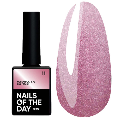 Lakier hybrydowy NAILSOFTHEDAY Korean cat eye 11 różowy z efektem "kocie oko" 10 ml - Фото №1