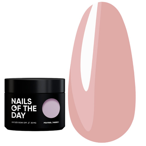 Akrylożel NAILSOFTHEDAY Polygel nude 01 bezowo-różowy 30 g - Фото №1