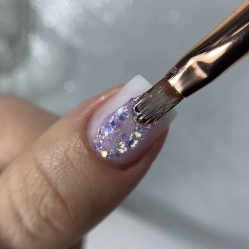 Żel NAILSOFTHENIGHT Brokat gel 01 liliowy 5 g - Фото №3