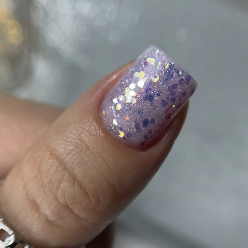 Żel NAILSOFTHENIGHT Brokat gel 01 liliowy 5 g - Фото №4