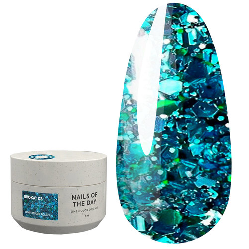 Żel NAILSOFTHENIGHT Brokat gel 03 szmaragd 5 g - Фото №1