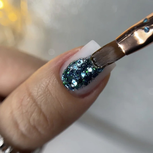 Żel NAILSOFTHENIGHT Brokat gel 03 szmaragd 5 g - Фото №2